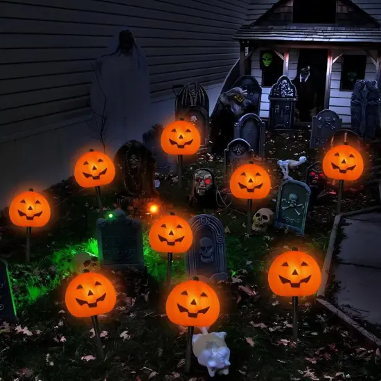 Pumpkin Pathway Lights Outdoor - 7Ft C7 {2}