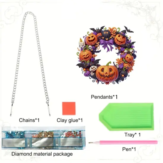 Diamond Art Painting Hanging Kit for Adult(Halloween Pumpkin) {5}