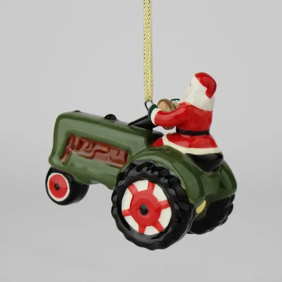 Ceramic Santa On Green Tractor Ornament, Gift for Him or Dad, Kitchen D&eacute;cor, Christmas D&eacute;cor, Gift for Farmer, Farmhouse Decor {4}