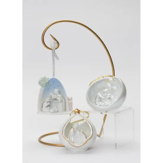 Ceramic Nativity Scene Christmas Tree Ornaments-Set of 3, Home Décor, Gift for Her, Gift for Mom, Religious Décor, Christmas Décor {3}