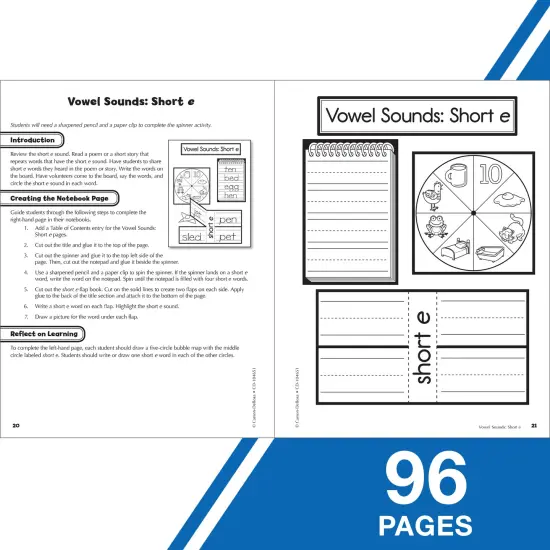Carson Dellosa Language Arts Interactive Notebooks, Personalized Kindergarten Workbook Covering Vowels, Sight Words, Parts of Speech, Grammar, and More {4}