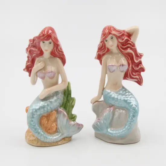 Hand Painted Ceramic Mermaid Salt And Pepper Shakers, Home D&eacute;cor, Gift for Her, Gift for Mom, Kitchen D&eacute;cor {3}