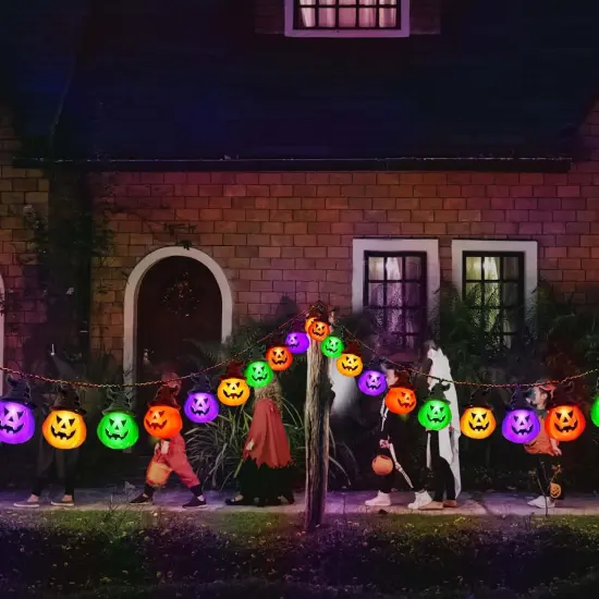 Battery Operated Halloween Pumpkin Lights - 20 LED {5}