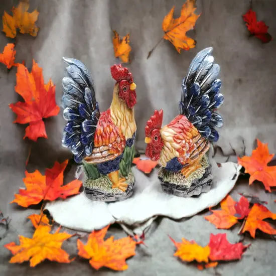 Hand Painted Ceramic Roosters Salt & Pepper Shakers, Home D&eacute;cor, Gift for Her, Gift for Mom, Kitchen D&eacute;cor, Farmhouse Decor {1}