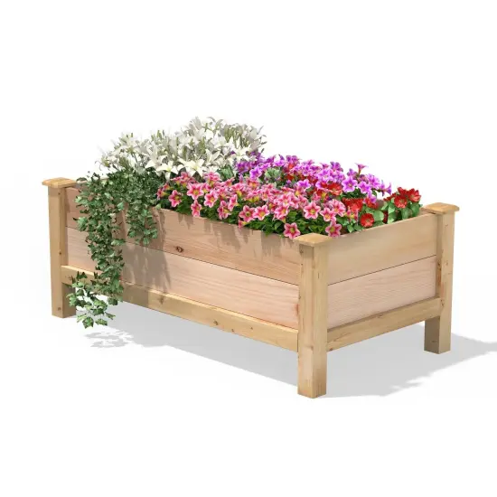 Outdoor Cedar Raised Garden Bed 24-Inch x 48-Inch for Vegetables {1}