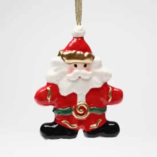 Ceramic Sweet Holiday Ornaments Set Of 4 Train, Angel, Santa & Children, Home Décor, Gift for Her, Gift for Mom, Christmas Décor {3}