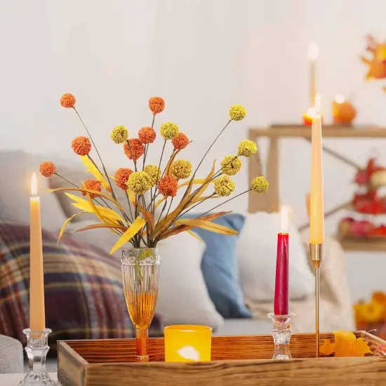 2 Pcs Artificial Yellow Fall Craspedia Billy Balls Flowers {3}