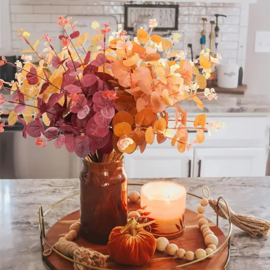 36Pcs Artificial Fall Eucalyptus Leaves {5}