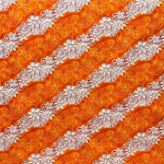 1 Yard Diagonal Tiare Lei Polyester Fabric For Sewing Crafts Apparel And Decorative Projects 45 Inch Width Orange {1}