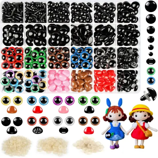 856PCS Safety Eyes and Noses for Amigurumi 5-15mm {1}