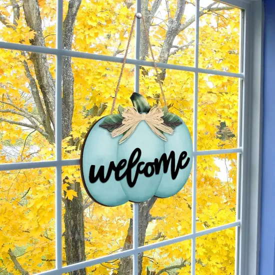 Fall Decor Pumpkin Welcome Sign Thanksgiving Door {2}