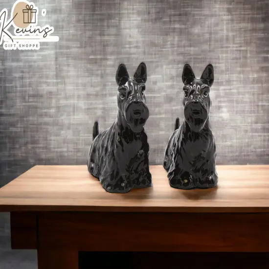 Ceramic Black Scottish Terrier Salt And Pepper Shakers, Home D&eacute;cor, Gift for Her, Gift for Mom, Kitchen D&eacute;cor, Dog Lover Gift, Pet Loss Gift {1}