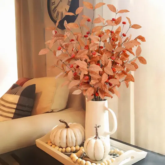 8PCS Artificial Fall Eucalyptus Stems {3}