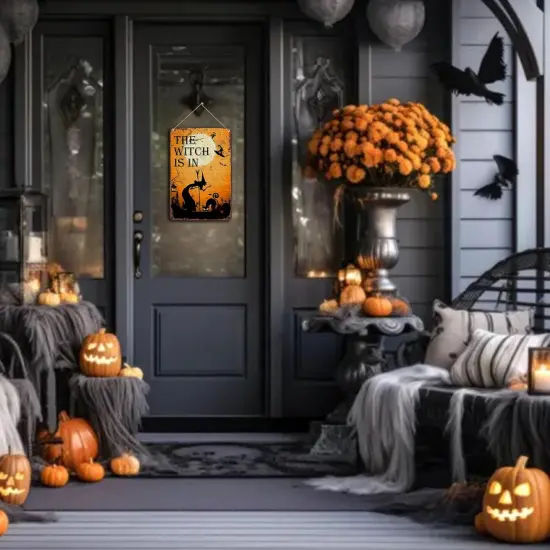 Witch Halloween Retro Metal Tin Signs, 12" X 8" {3}