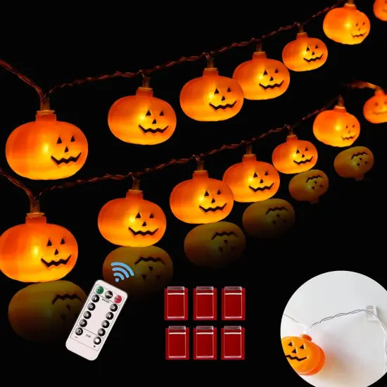 Halloween Pumpkin String Lights - 20FT 40 LEDs {1}