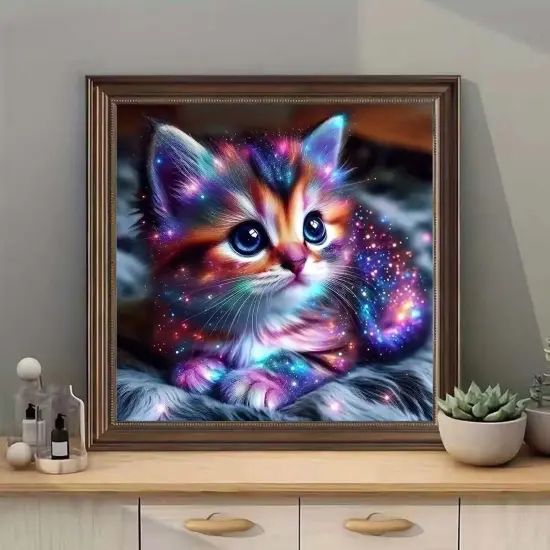 5D Full Round Drill Fluorescent Cat Diamond Art Kits {2}