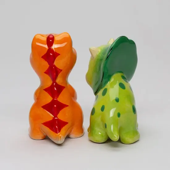 Ceramic Dinosaurs Salt and Pepper Shakers, Children's Room Decor, Gift for Boy {5}