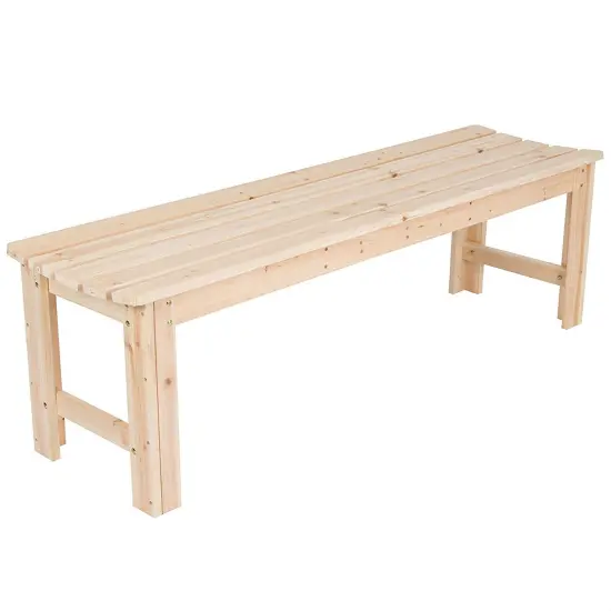 5 Ft Backless Wooden Garden Bench for Outdoor Patio Seating {1}
