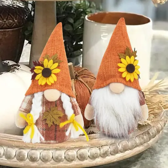2 PCS Autumn Gnomes Fall Tiered Tray Decor {2}