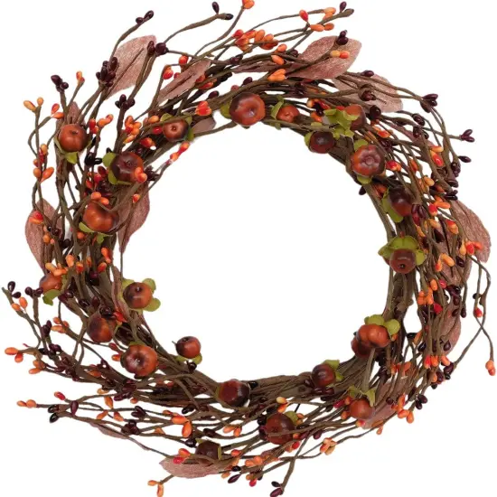 2 Pack - Mini Pumpkin Pip Berry Wreath for Front Door 12 inches {2}