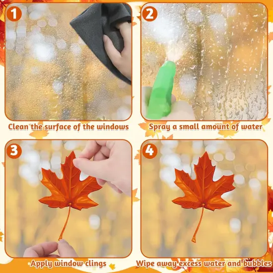274 PCS Fall Window Clings, Double Sided Autumn Stickers,9 Sheets Fall Decorations {3}