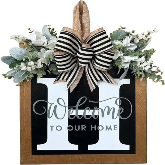 Last Name Year Round Front Door Wreath Front Porch Decoration 26 Letter {1}