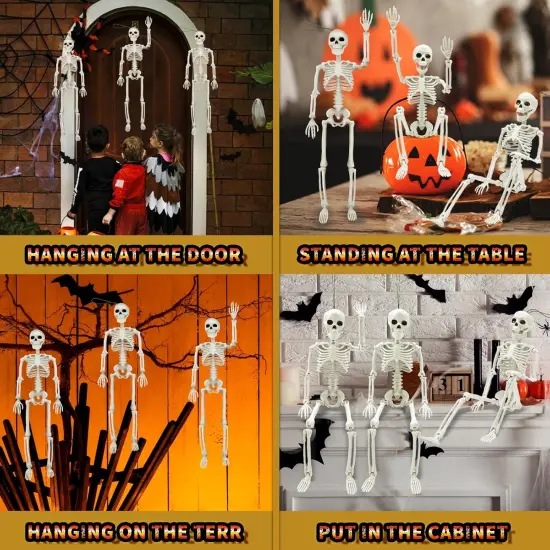 6 PCS Halloween Small Poseable Skeleton Decoration {5}