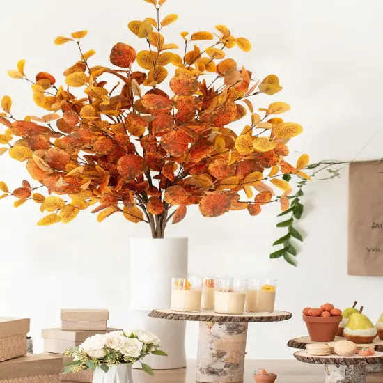 6 Pcs Fall Artificial Eucalyptus Stems {5}