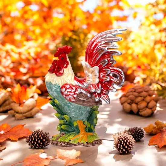 Ceramic Red Rooster Figurine, Farmhouse Kitchen Decor, Gift for Her {1}