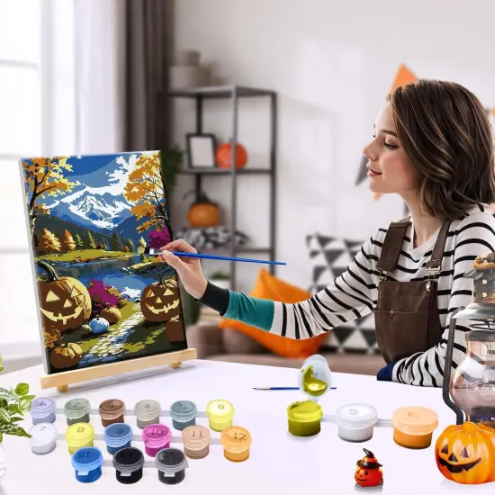 Paint by Numbers Kit for Adults with Frame Halloween {2}