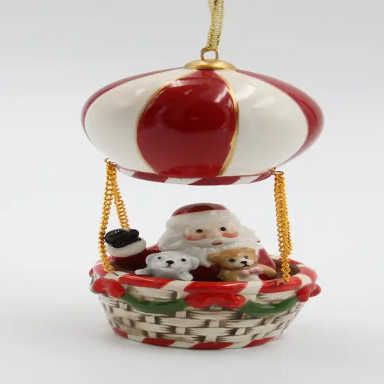 Ceramic Santa in Hot Air Balloon Ornament, Home D&eacute;cor, Gift for Her, Gift for Mom, Kitchen D&eacute;cor, Christmas D&eacute;cor {3}