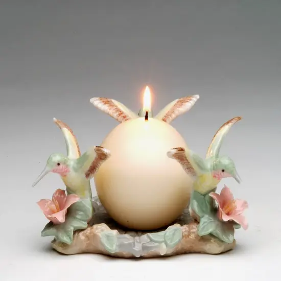 Ceramic Hummingbird Pillar Holder, Gift for Bird Watcher, GIft her Her, Gift for Mom (Candle NOT Included) {3}