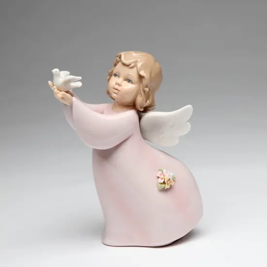 Ceramic Angel with Peace Dove Figurine, Home D&eacute;cor, Religious D&eacute;cor, Religious Gift, Church D&eacute;cor, Baptism Gift {3}