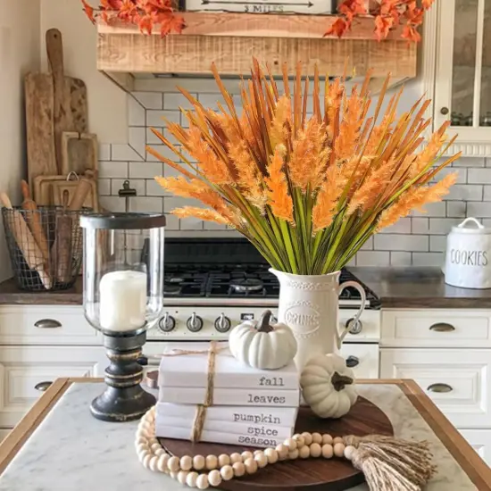 5Pcs Artificial Fall Floral Stems - Red Tail Grass {3}