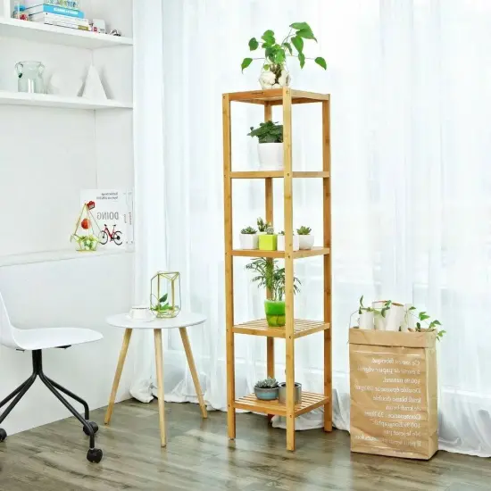 4-Tier Storage Bookcase for Living Room and Bathroom {3}