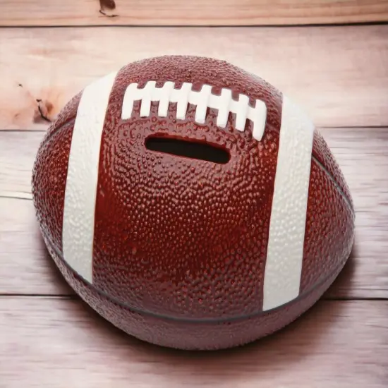 Ceramic Football Piggy Bank, Home D&eacute;cor, Gift for Him, Gift for Dad, Gift for Son, Kid&rsquo;s Room D&eacute;cor, Game Room Decor {1}