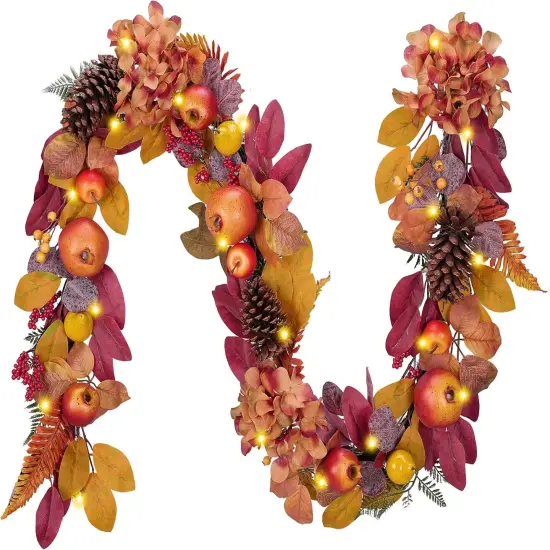 6 ft Artificial Autumn Harvest Garland for Mantle {1}