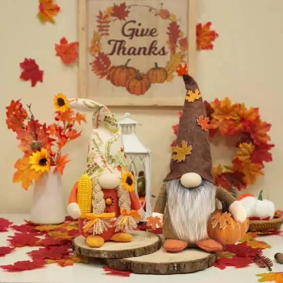 2 Pcs - Fall Gnomes Plush Fall Decorations {3}