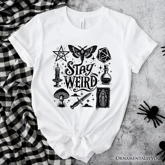 Stay Weird Witchy Vibes T-Shirt, Mystical Halloween Tee for Powerful Women {6}