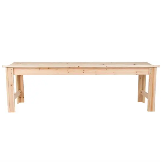 5 Ft Backless Wooden Garden Bench for Outdoor Patio Seating {2}