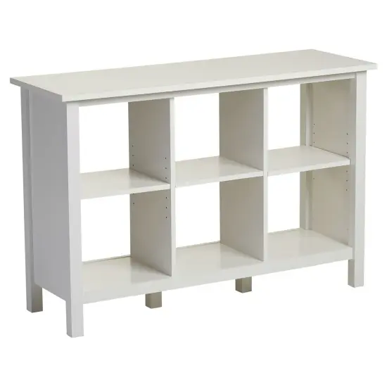 6-Cube White Adjustable Shelf Bookcase Storage Unit for Home Organization {1}