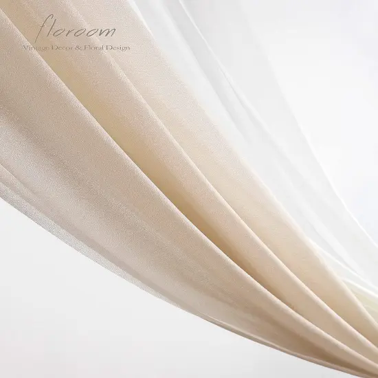 Wedding Arch Draping Fabric 3 Panels 20Ft Chiffon Fabric Drapes Arbor Drapery Wedding Ceremony Reception Swag Decorations (Nude +Cream +White) {5}