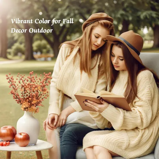 10 Pcs Artificial Fall Berry Stems for Fall - (Orange) {3}