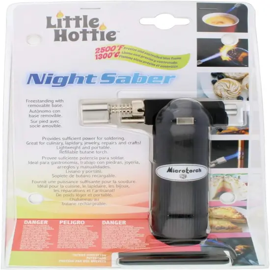 Night Saber Butane Microtorch with Soft Black Grip - Precision Flame for Crafting and Culinary Delights {2}