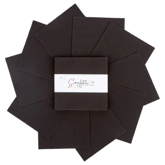 Confetti Cotton 5" Square Pack (Charm Pack / 5" Stacker) in Licorice byfor Riley Blake (5-120-LICORICE-42) {3}