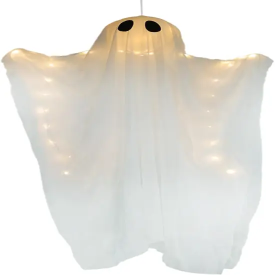 Hanging Light up Ghost Halloween Decor - Warm White {3}