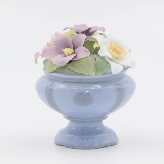 Ceramic Violet Flower Pot Figurine, Home D&eacute;cor, Gift for Her, Gift for Mom, Spring D&eacute;cor, Wedding Decor {3}