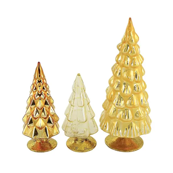 Cody Foster 6.75 In Small Yellow Hue Trees Christmas Decorative Tree Set , Halloween Decor Christmas Village Decor Mantle Decoration {3}