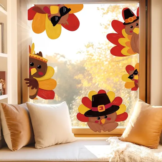 Thanksgiving Turkey Window Decal - 4 Sheets {3}