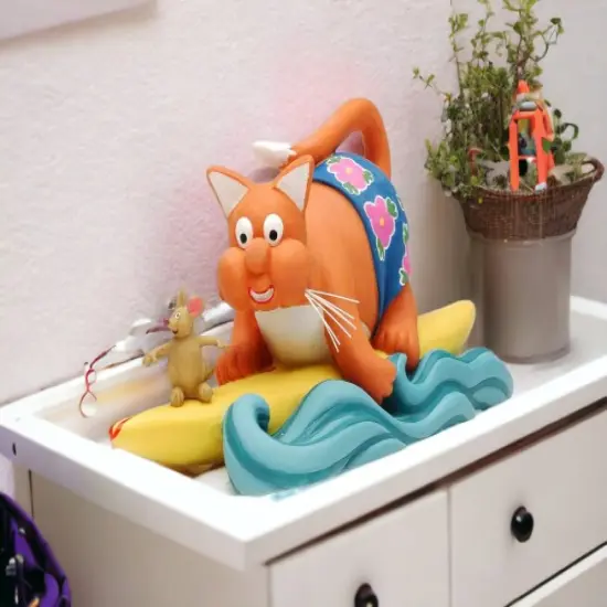 Cat and Mouse Surfing the Waves, Home D&eacute;cor, Gift for Her, Gift for Mom, Kitchen D&eacute;cor, Cat Lovers Gift, Pet Loss Gift {2}